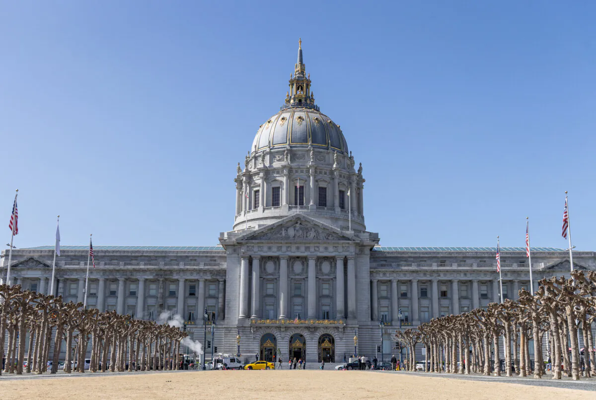 City Hall in San Francisco on March 8, 2024. (John Fredricks/The Epoch Times)