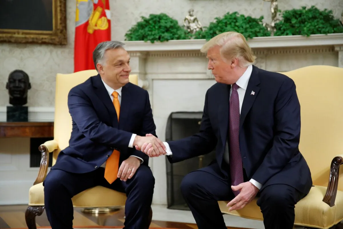 President Donald Trump greeting Hungarian Prime Minister Viktor Orban in the Oval Office on May 13, 2019. (Reuters/Carlos Barria/File photo)