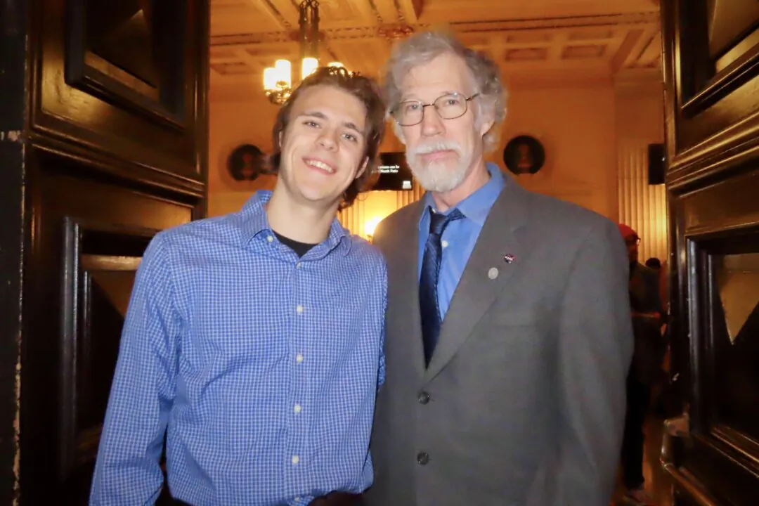 Samuel and Glenn Bever enjoyed Shen Yun's evening performance at the Bridges Auditorium on March 8, 2024. (Alice Sun/The Epoch Times)