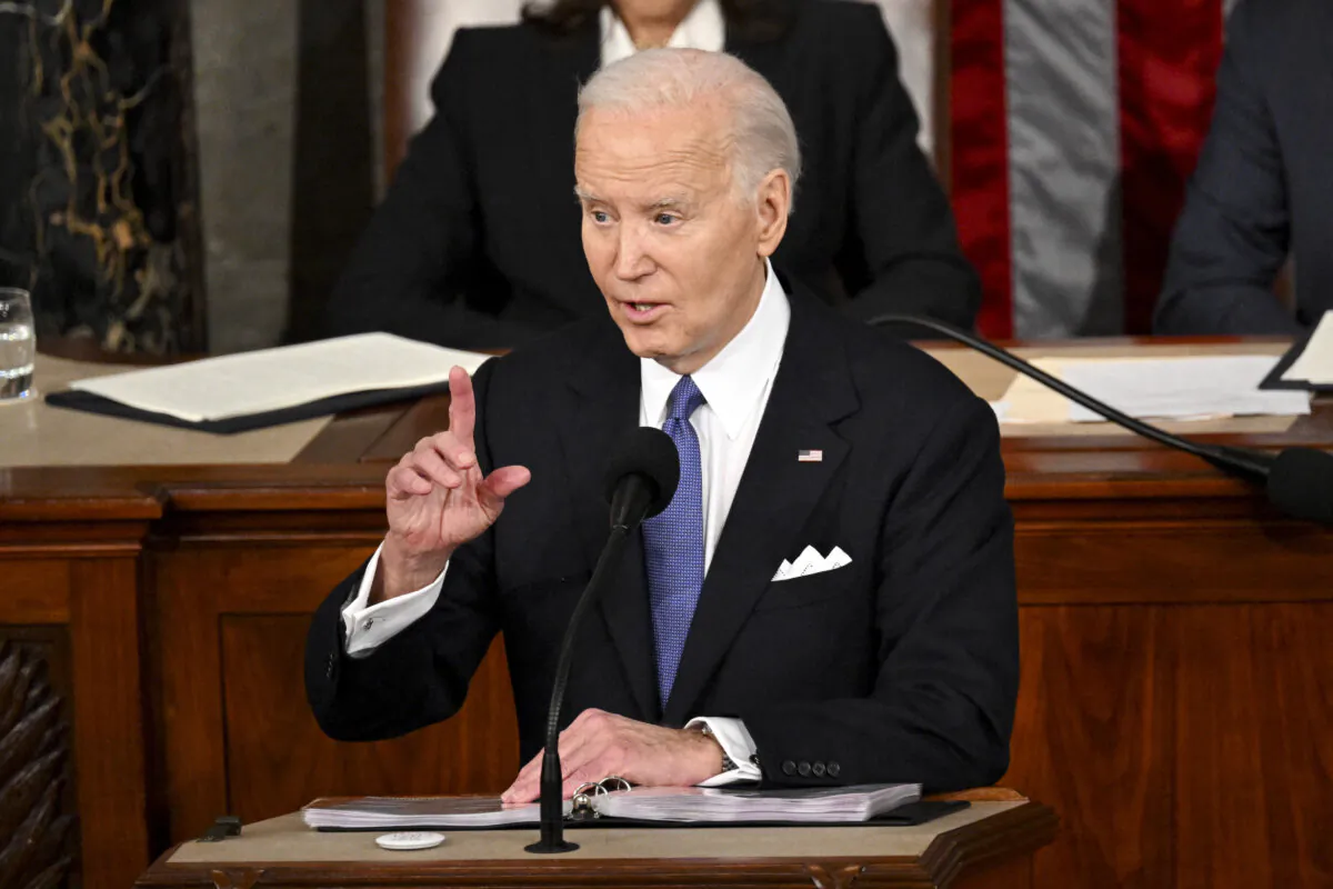 President Joe Biden delivers the State of the Union address in the House Chamber of the US Capitol in Washington, D.C., on March 7, 2024. (Mandel Ngan/AFP/Getty Images)