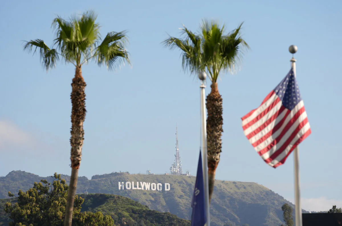 The Hollywood sign is pictured near the Dolby Theatre, the site of Sunday's 96th Academy Awards in Los Angeles on March 6, 2024. (Chris Pizzello/AP Photo)