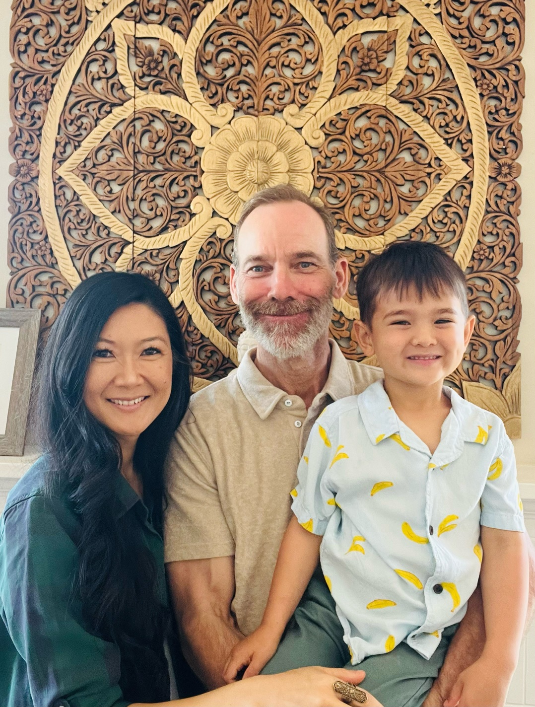 Mr. and Mrs. Schwartz with their son, Huxley.
