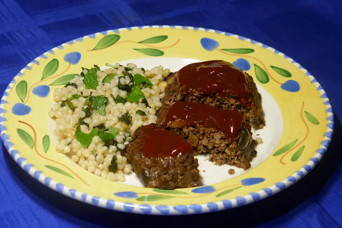 Mediterranean-Style Beef Meatloaf with Mint Couscous. (Linda Gassenheimer/TNS)