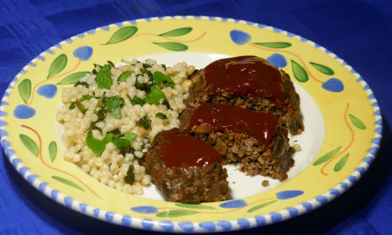 Mediterranean-Style Beef Meatloaf With Mint Couscous