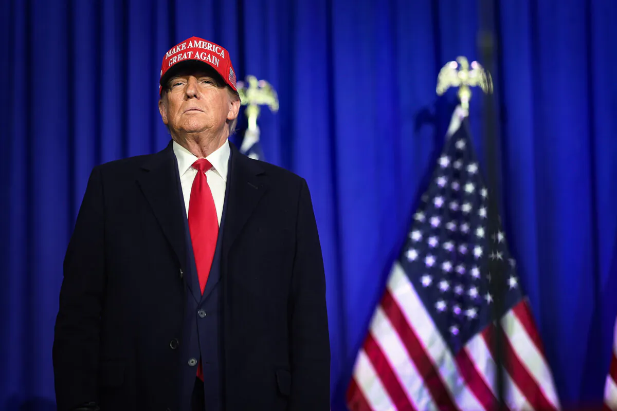 Republican presidential candidate former President Donald Trump speaks to supporters during a rally on February 17, 2024 in Waterford, Michigan. (Scott Olson/Getty Images)