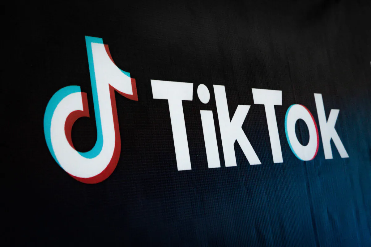 The logo of the social media video-sharing app TikTok is seen during the launch of TikTok and Indonesia's leading e-commerce site Tokopedia's Buy Local Campaign in Jakarta, on Dec. 12, 2023. (Yasuyoshi Chiba/AFP via Getty Images)