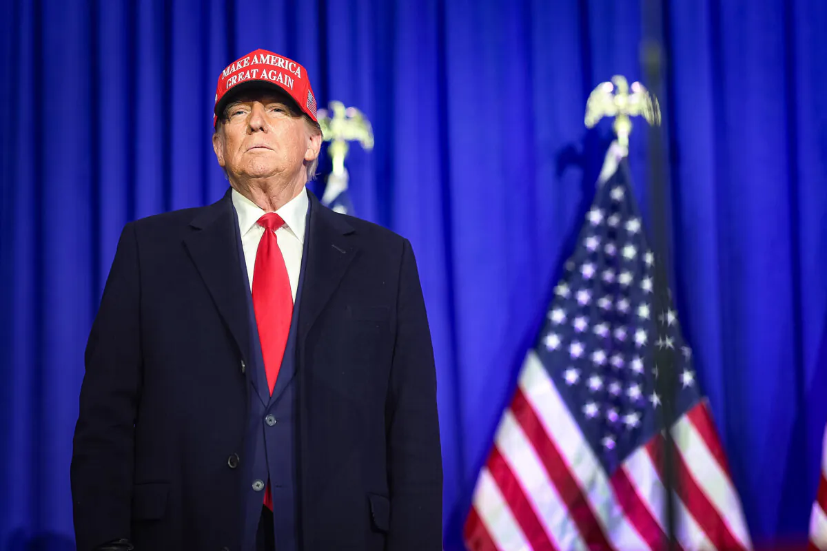 Republican presidential candidate former President Donald Trump speaks to supporters during a rally on February 17, 2024 in Waterford, Michigan. (Scott Olson/Getty Images)