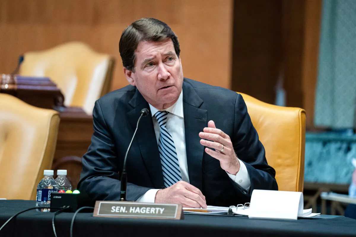 Sen. Bill Hagerty (R-Tenn.) on Capitol Hill, on June 23, 2021. (Sarah Silbiger-Pool/Getty Images)