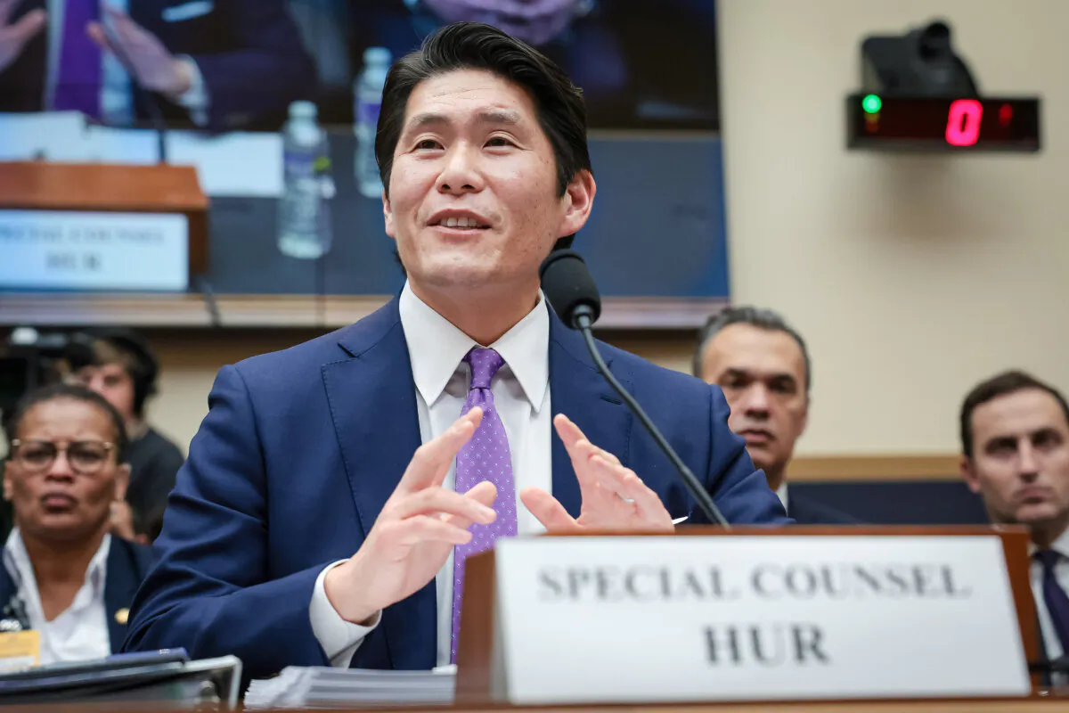 Former special counsel Robert K. Hur testifies before the House Judiciary Committee on March 12, 2024 in Washington, DC. Hur investigated U.S. President Joe Biden’s mishandling of classified documents and published a final report with contentious conclusions about Biden’s memory. (Photo by Win McNamee/Getty Images)