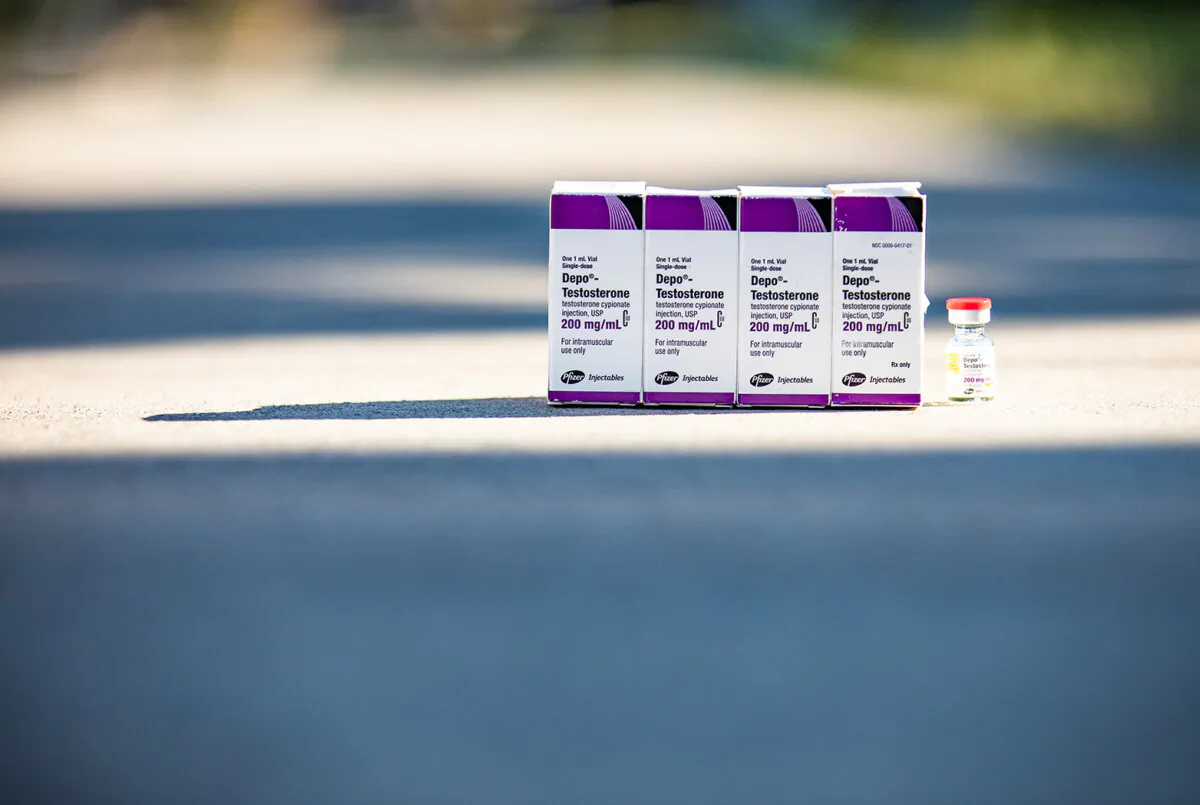 Testosterone medication for gender transitioning seen in a file photo. (John Fredricks/The Epoch Times)