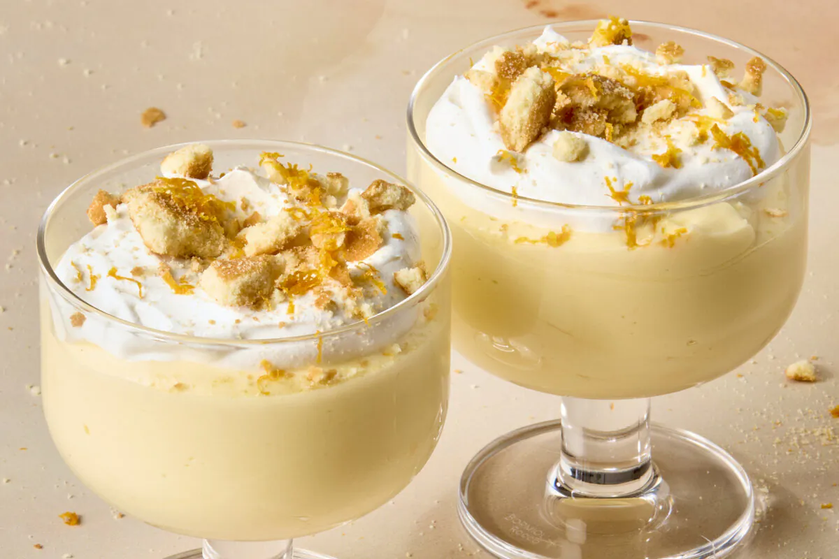 Orange juice concentrate, cream, mascarpone cheese, and vanilla extract whip together into an easy, silky Creamsicle mousse. (Alex Lepe/TNS)