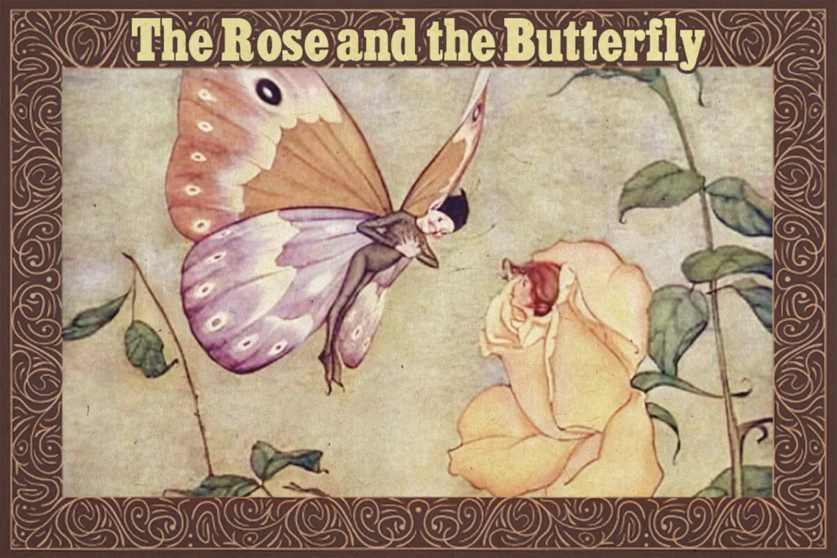 "The Rose and the Butterfly," illustrated by Milo Winter, from “The Aesop for Children,” 1919. (PD-US)