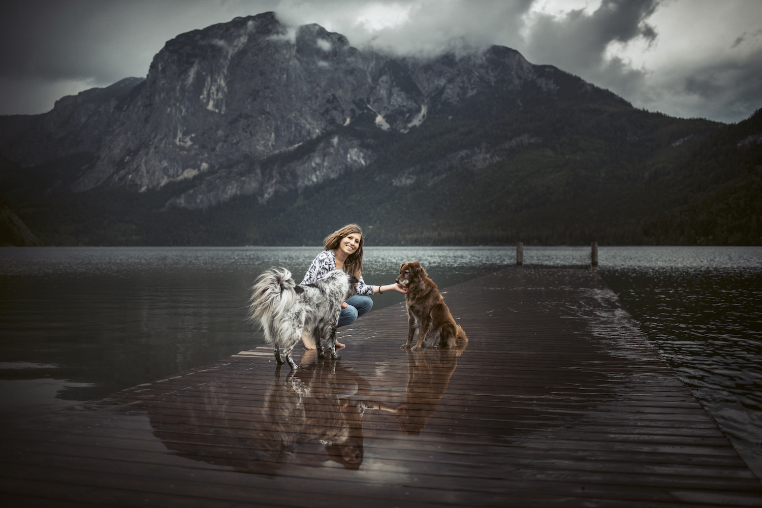 Photographer Anne Geier with Finn and Yuri.