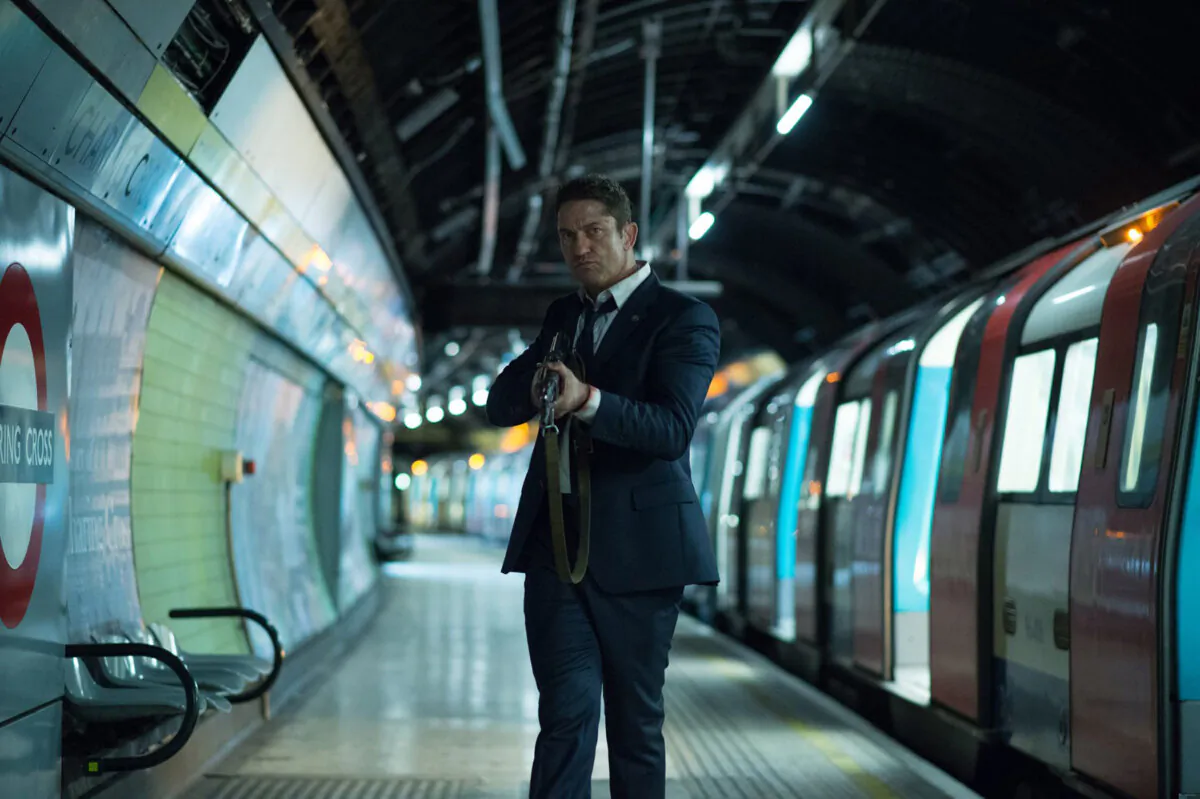 Mike Banning (Gerard Butler) takes it to the terrorists, in “London Has Fallen.” (Focus Features)