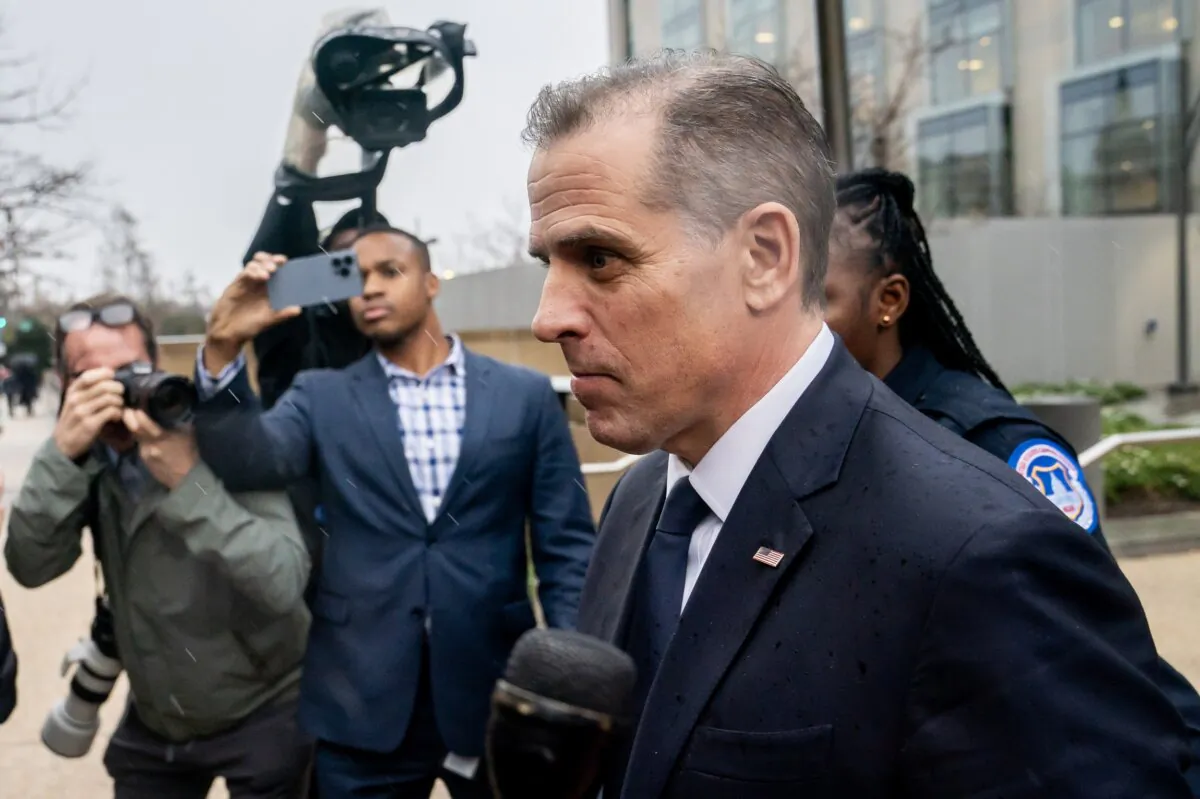 Hunter Biden, son of President Joe Biden, departs from a closed-door deposition before the House Committee on Oversight and Accountability, and House Judiciary Committee in the O'Neill House Office Building in Washington on Feb. 28, 2024. (Nathan Howard/Getty Images)