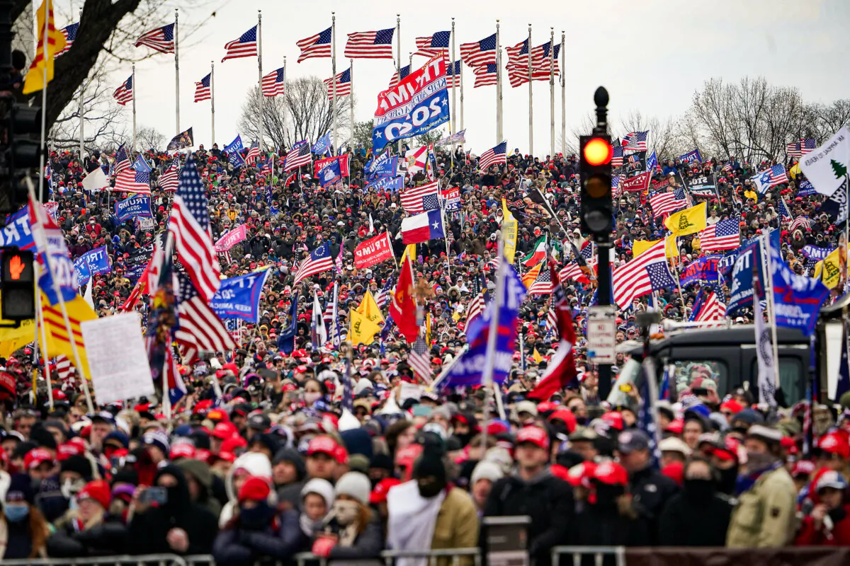 Massive crowds gather as then-President Donald Trump speaks to supporters from The Ellipse near the White House on Jan. 6, 2021. (Mandel Ngan/AFP via Getty Images)