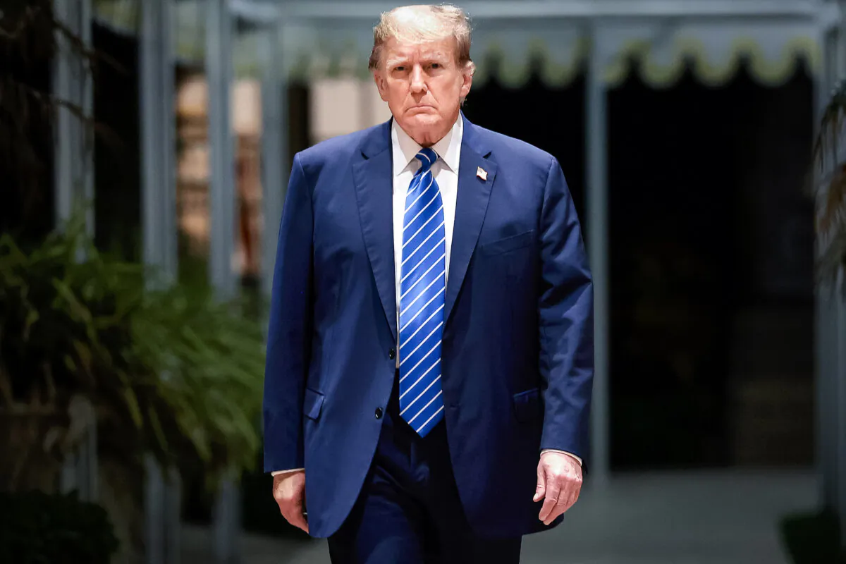 Republican presidential candidate, former President Donald Trump arrives for an election-night watch party at Mar-a-Lago in West Palm Beach, Fla., on March 5, 2024. (Win McNamee/Getty Images)