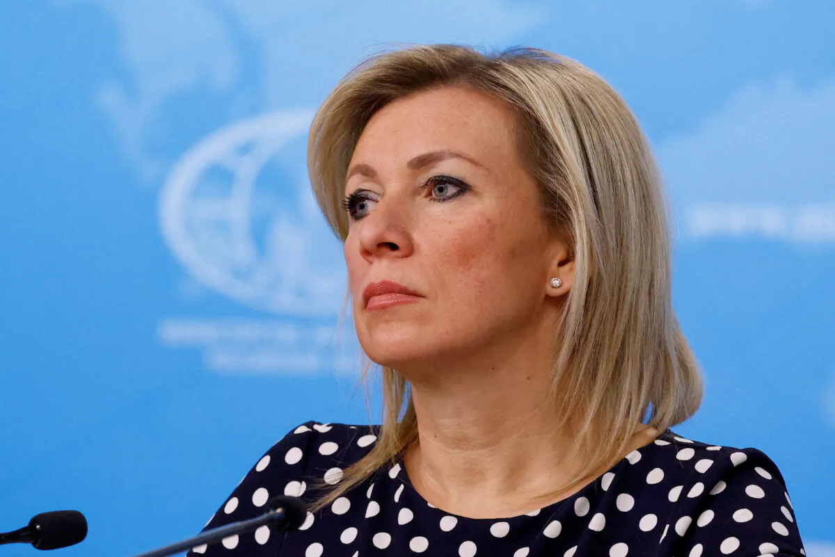 Russian Foreign Ministry spokeswoman Maria Zakharova attends the annual press conference held by Foreign Minister Sergei Lavrov in Moscow, Russia, on Jan. 18, 2024. (Maxim Shemetov/Reuters)