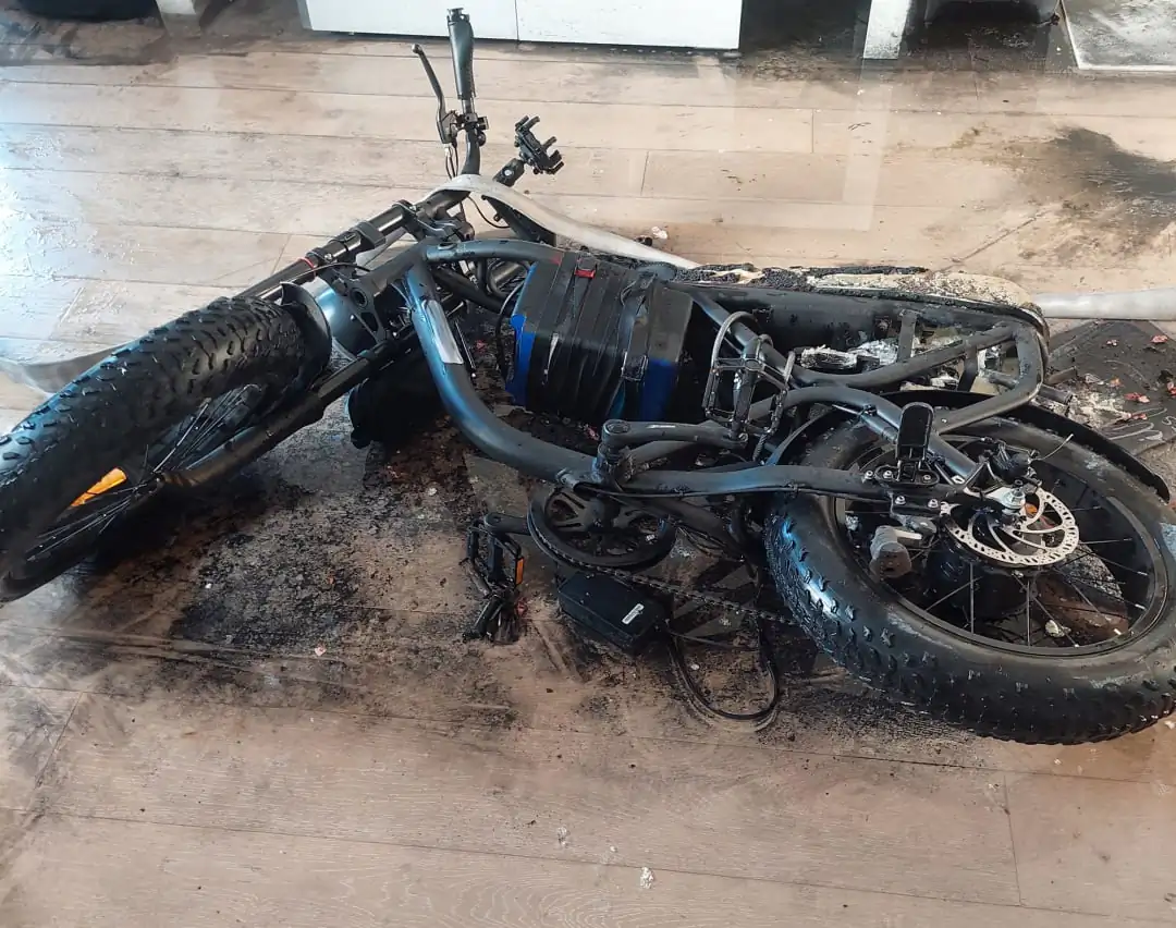 An e-bike at the scene at a fire in Bankstown, Sydney (Credit: Fire and Rescue New South Wales) 