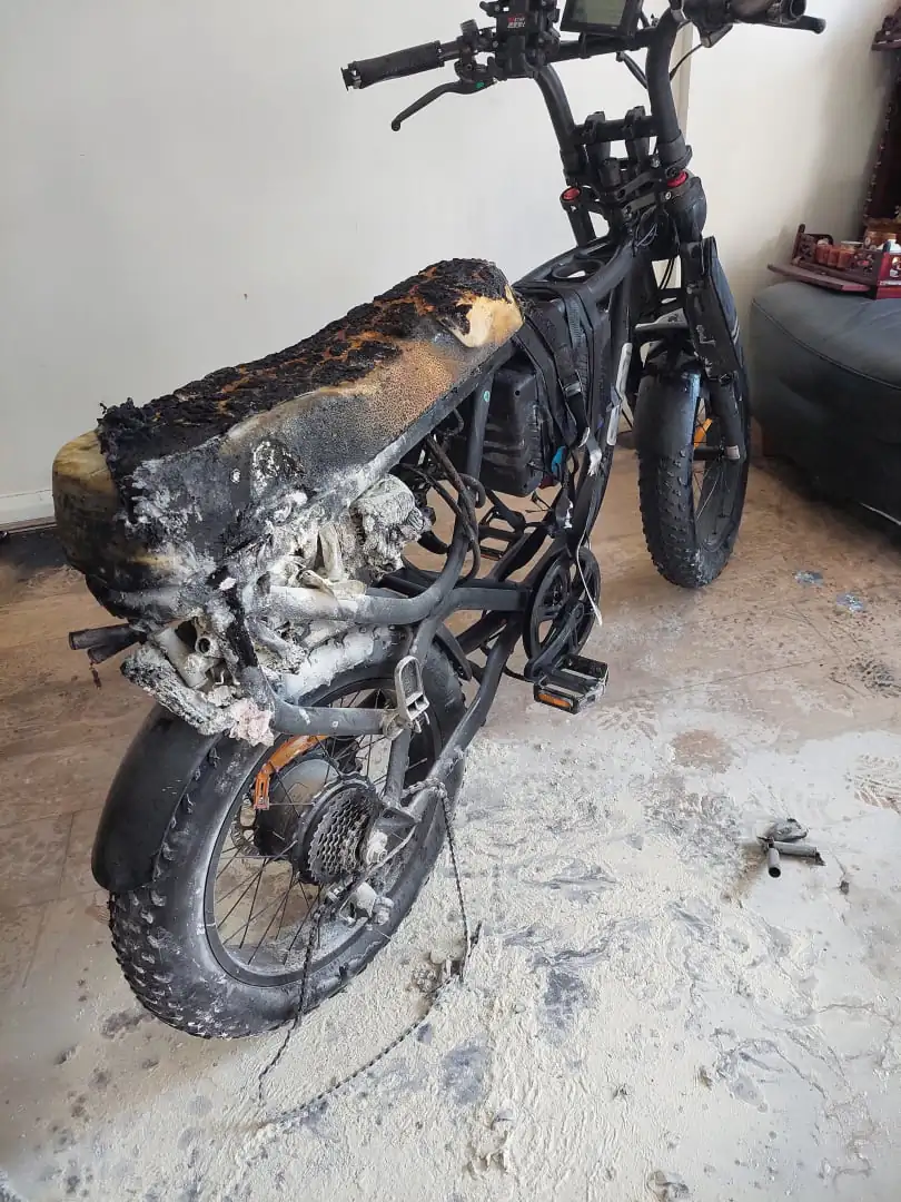 The scene of an e-bike that caught on fire in New South Wales on March 14, 2024. (Courtesy of Fire and Rescue NSW) 