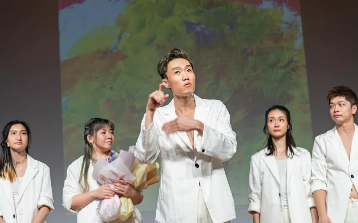 In February 2023, an “ Inclusive Society” stage play "Sign In Dance” was performed at the Youth Square Y Studio, with Jason Wong Yiu-pong (C) as the choreographer. (Courtesy of Jason Wong)