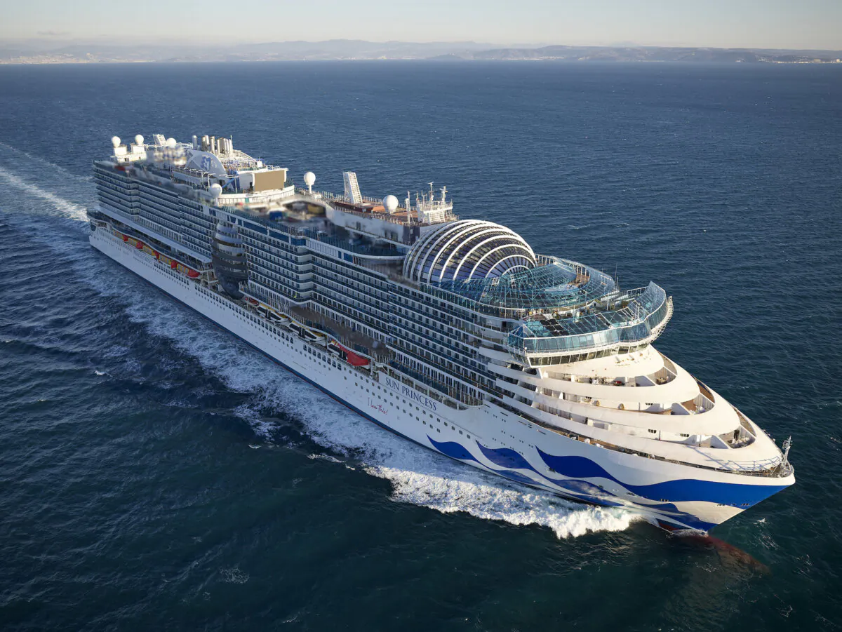 Princess Cruises’ Sun Princess cruise ship seen here during sea trials made its maiden voyage from Rome on Feb. 28, 2024. (Courtesy of Princess Cruises/TNS) 