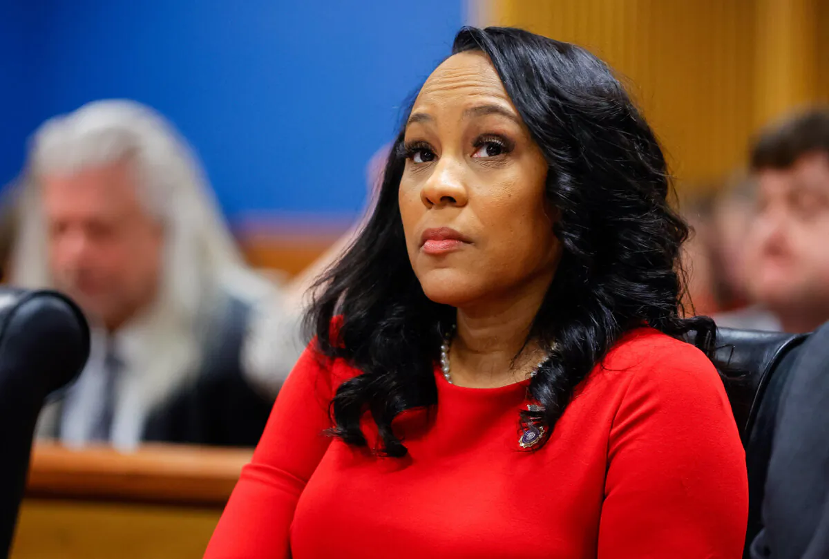 Fulton County District Attorney Fani Willis at the Fulton County Courthouse in Atlanta, Ga., on March 1, 2024. (Alex Slitz/Pool/AFP via Getty Images)