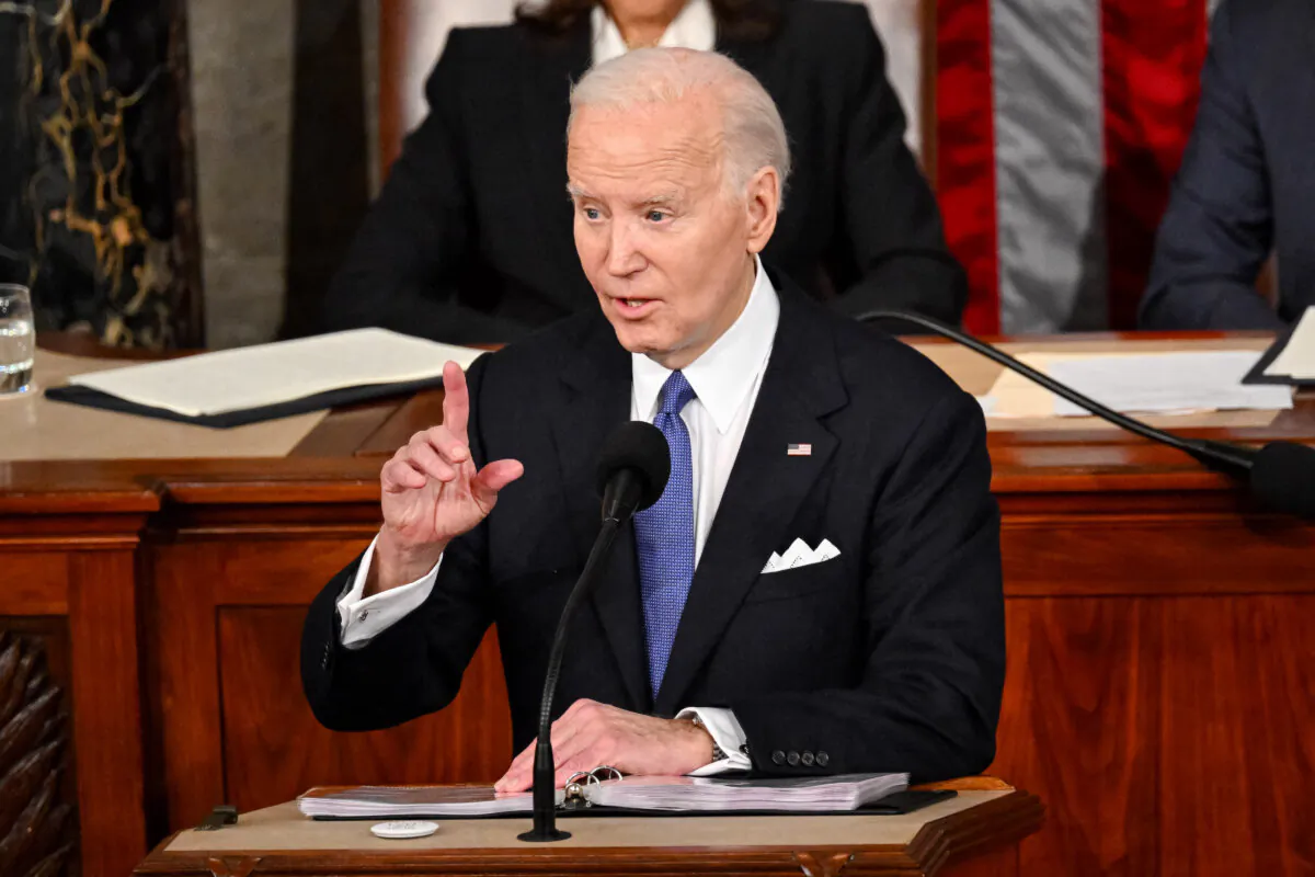 President Joe Biden delivers the State of the Union address in the House Chamber of the U.S. Capitol in Washington on March 7, 2024. (Mandel Ngan/AFP/Getty Images)