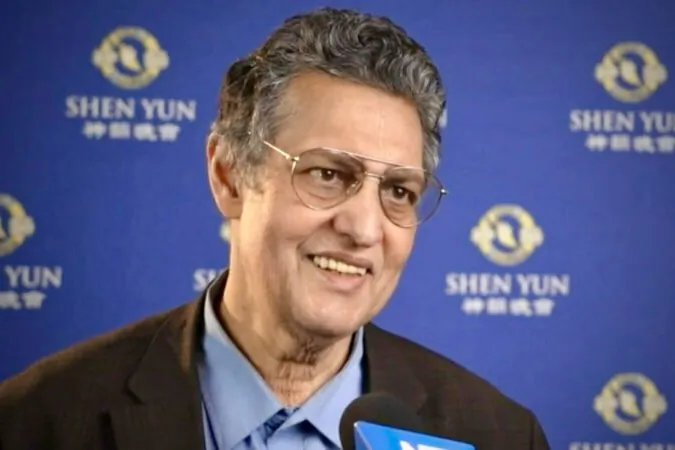 Dr. Hussein Hasham Jinah at the Shen Yun Performing Arts performance at Oper Leipzig on March 9, 2024. (NTD)