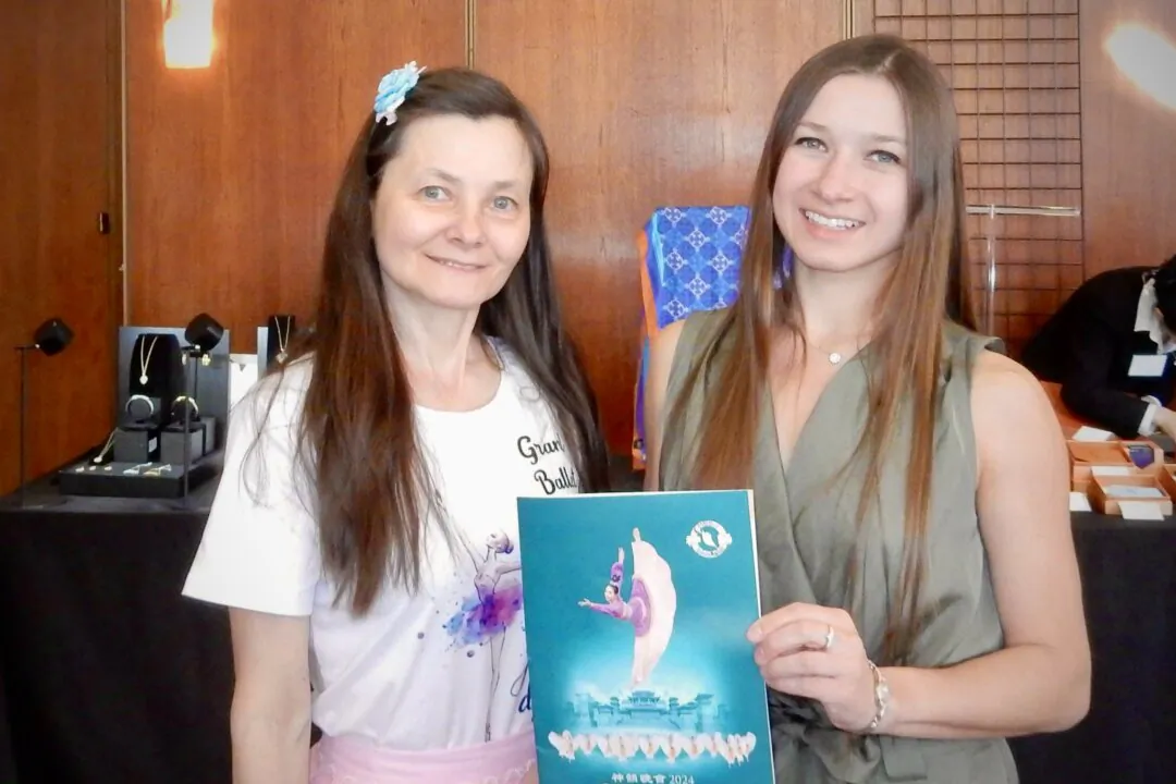 Anguelina (R)and Lena Kouznetsova enjoyed Shen Yun's matinee at the Keller Auditorium on March 17, 2024. (Frank Zhang/The Epoch Times)