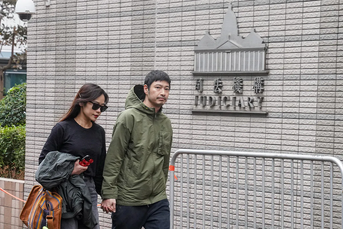 Gregory Wong Chung-yiu arriving at court on Feb, 1, 2024. (Adrian Yu/The Epoch Times)