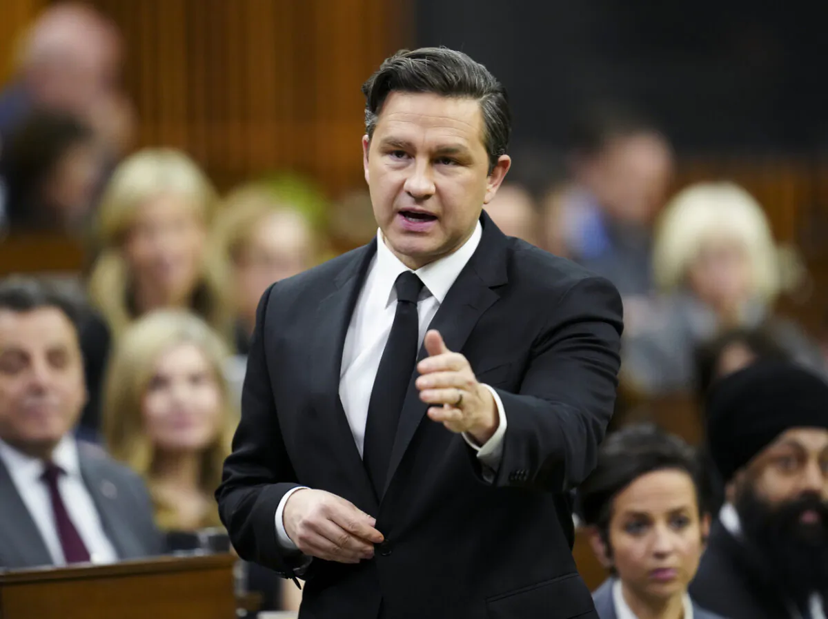 Conservative Leader Pierre Poilievre rises during the question period in the House of Commons on Parliament Hill in Ottawa on March 18, 2024. (The Canadian Press/Sean Kilpatrick)