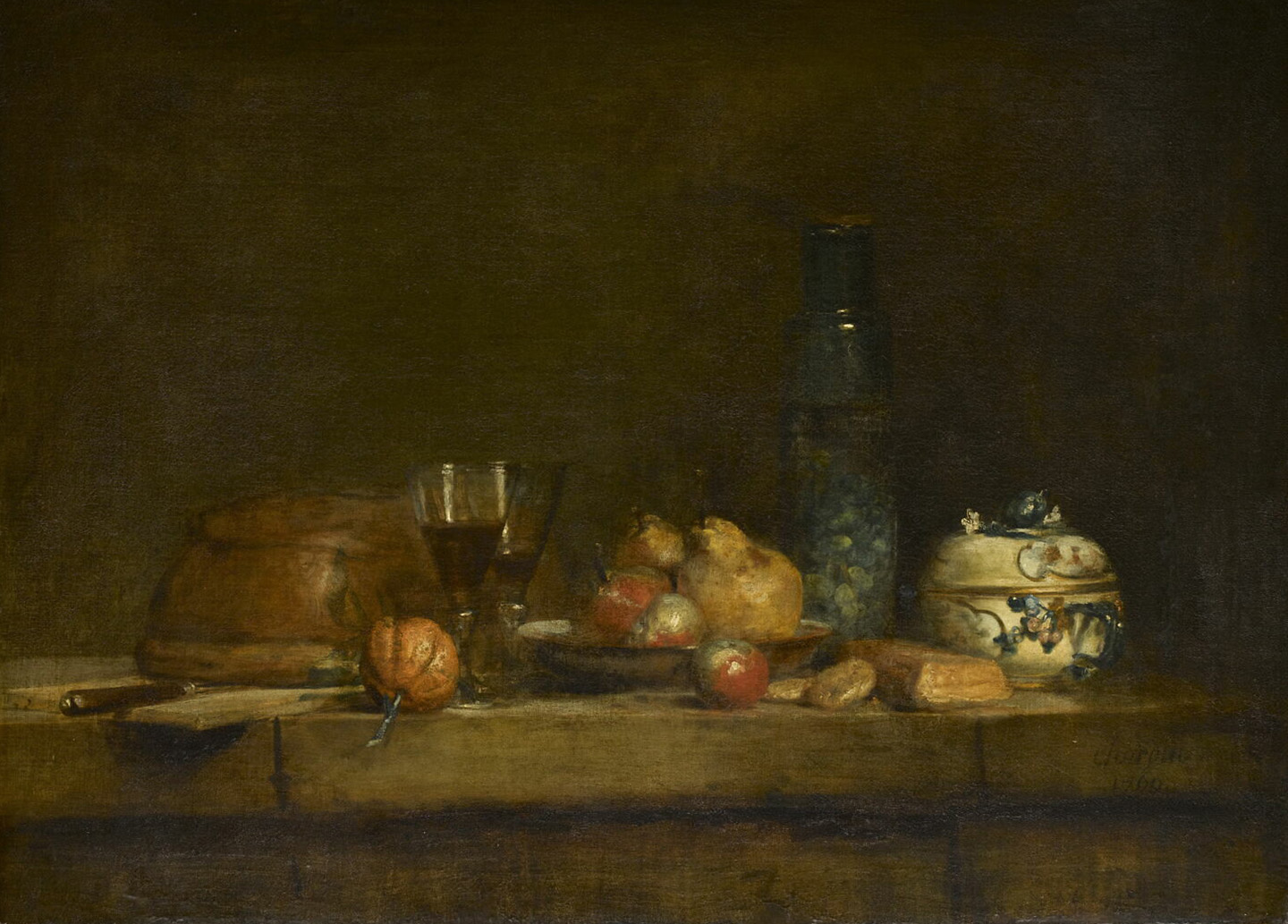 Jar of olives by Chardin