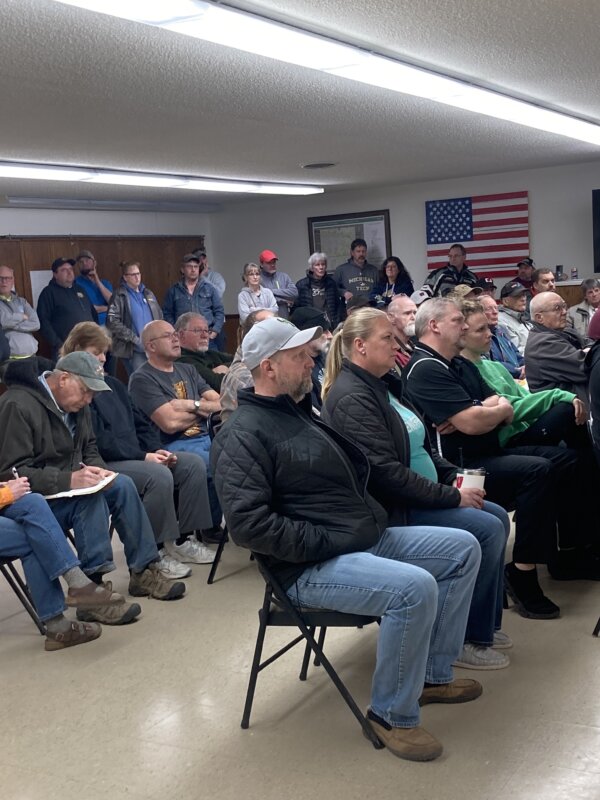 Wisconsin community members gather to hear their options at a Farmland First meeting in 2024. (Courtesy of Barb Machtan)