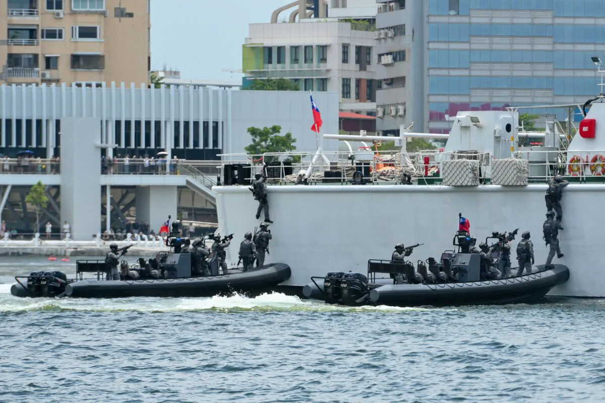 Taiwan special force troops take part in a coast guard drill in Kaohsiung on June 10, 2023. (Sam Yeh / AFP via Getty Images)