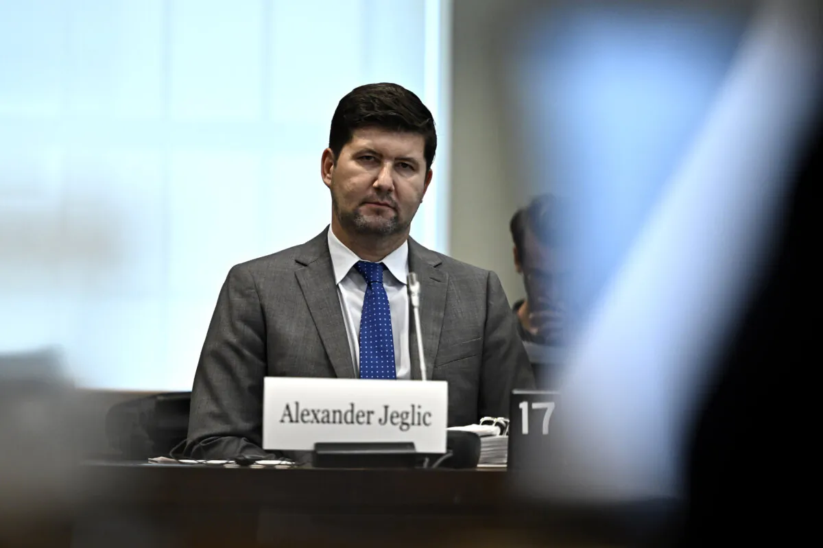 Procurement Ombudsman Alexander Jeglic prepares to appear before the Standing Committee on National Defence in Ottawa, on Oct. 24, 2023. (Justin Tang/The Canadian Press)