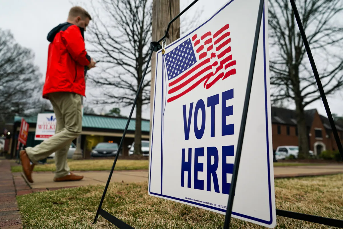 A polling place in Alabama's primary in Mountain Brook, on March 5, 2024. (Elijah Nouvelage/Getty Images)