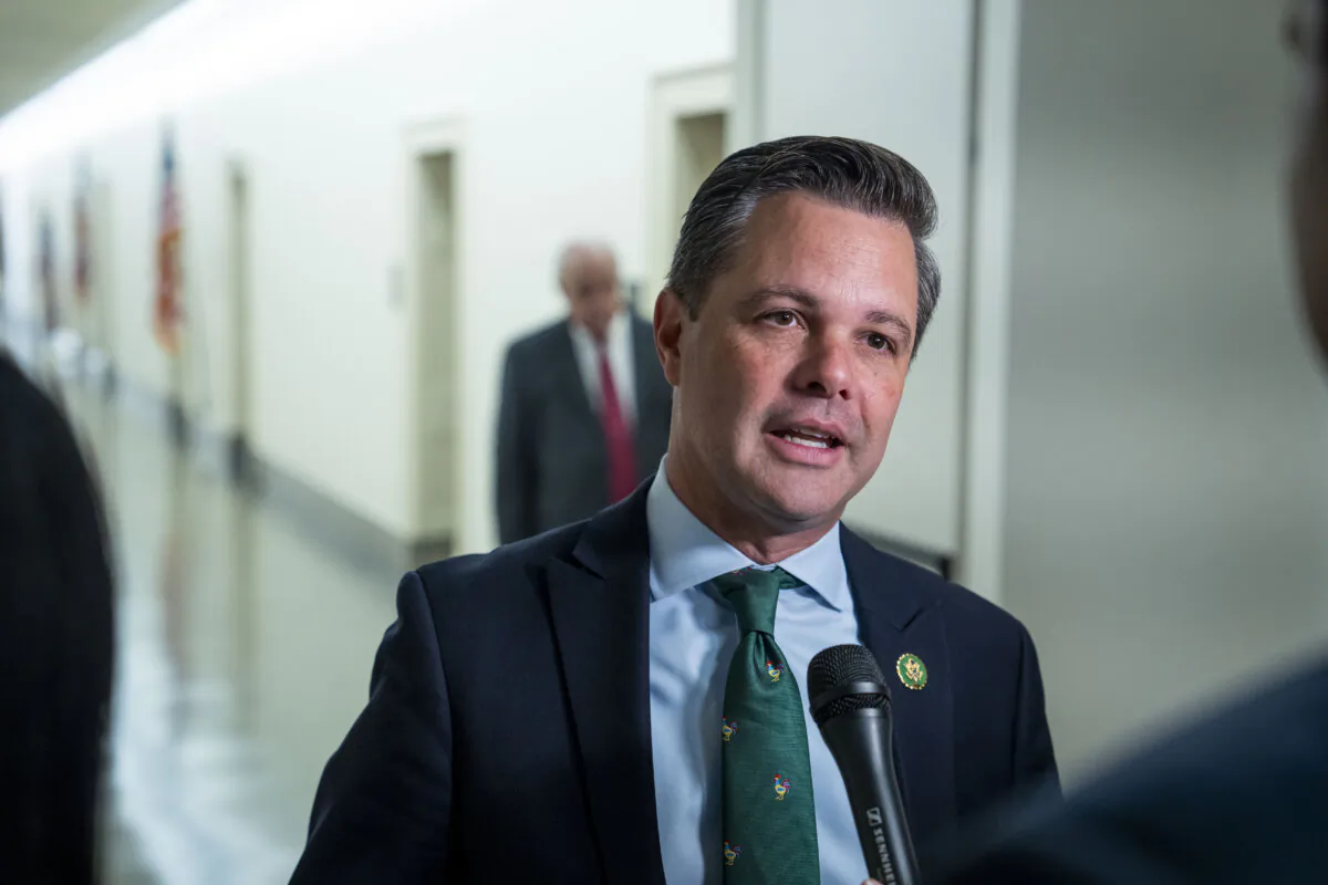 Rep. Zachary Nunn (R-Iowa) speaks with reporters after a hearing about the Chinese Communist Party's (CCP's) forced organ harvesting before the Congressional-Executive Commission on China in Washington on March 20, 2024. (Madalina Vasiliu/The Epoch Times)