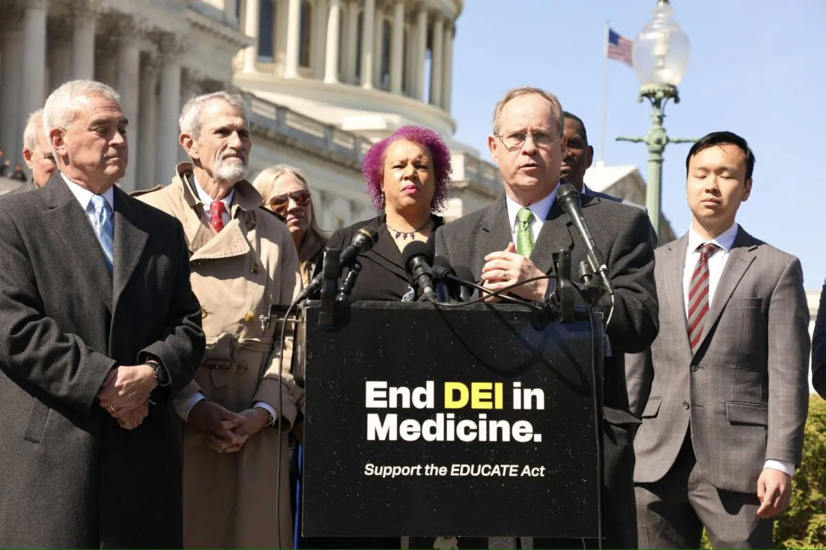Rep. Greg Murphy (R-N.C.) speaks at a press conference outside the U.S. Capitol in Washington on March 19, 2024. (Courtesy of Office of Congressman Greg Murphy, M.D.)