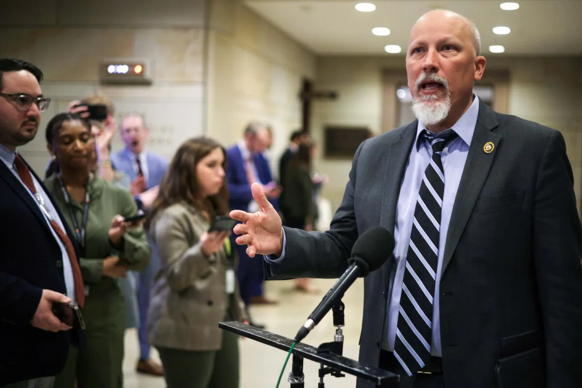 Rep. Chip Roy (R-Texas) speaks to members of the press after a members-only classified briefing on TikTok at the Capitol Visitor Center on Capitol Hill on March 12, 2024. (Alex Wong/Getty Images)
