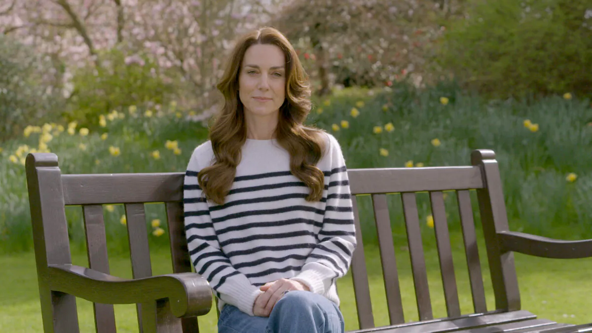 Britain's Catherine, Princess of Wales, appears in this still image from a handout video released on March 22, 2024, in which she announced that she is undergoing preventative chemotherapy after cancer was found to have been present, following her abdominal surgery in January. (BBC Studios/Handout via Reuters)
