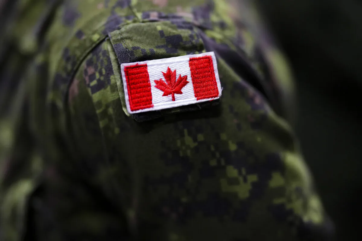A Canadian soldier takes part in an announcement at Garrison Petawawa in Petawawa, Ont., on Oct. 19, 2023. (The Canadian Press/Sean Kilpatrick)