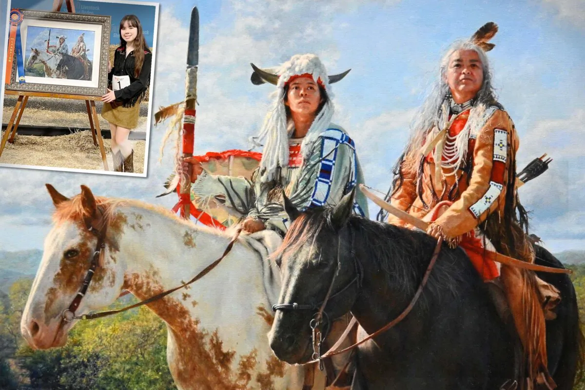 Background: (Courtesy of the Houston Livestock Show and Rodeo); INSET: (Courtesy of The Hoffmans)