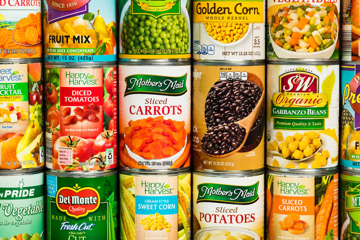 Different varieties and brand canned vegetables at a grocery store in Detroit, Mich., on June 7. 2018. (Shutterstock)