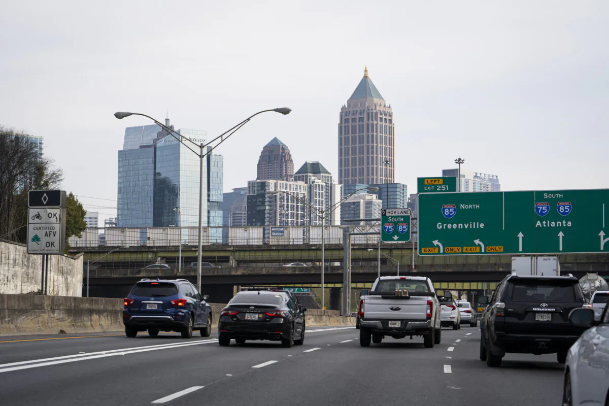 Traffic in Atlanta, Ga., on Feb. 22, 2024. (Madalina Vasiliu/The Epoch Times)