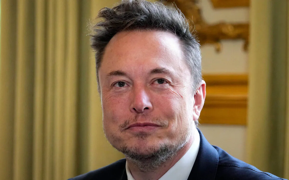 Elon Musk, CEO of SpaceX and Tesla and owner of social media platform X, meets with France's president at the Elysee presidential palace in Paris on May 15, 2023. (Michel Euler /POOL/AFP via Getty Images)