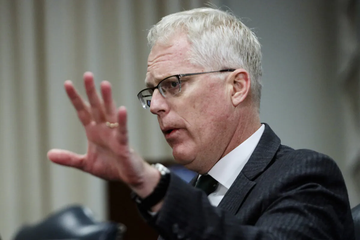Acting U.S. Secretary of Defense Christopher Miller speaks during a meeting at the Pentagon, in Arlington, Va., on Nov. 13, 2020. (Alex Wong/Getty Images)
