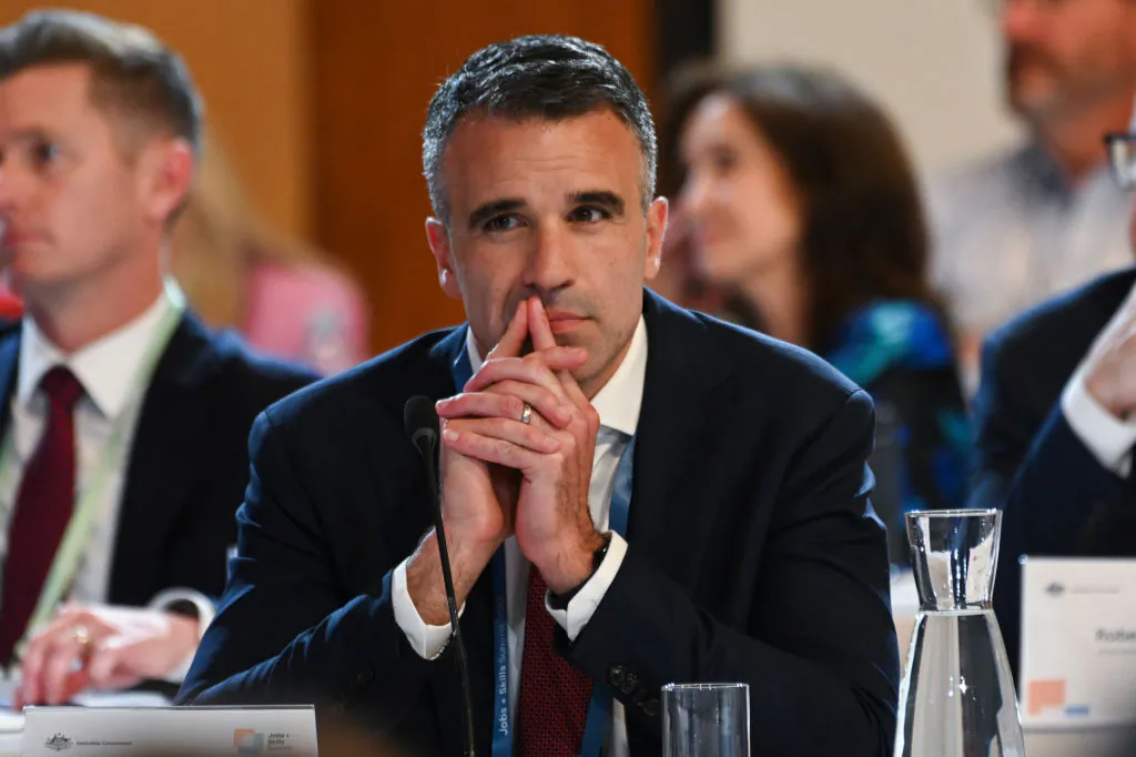South Australian Premier Peter Malinauskas attends a jobs and skills summit at Parliament House in Canberra, Australia, on Sept, 1, 2022. (Martin Ollman/Getty Images)