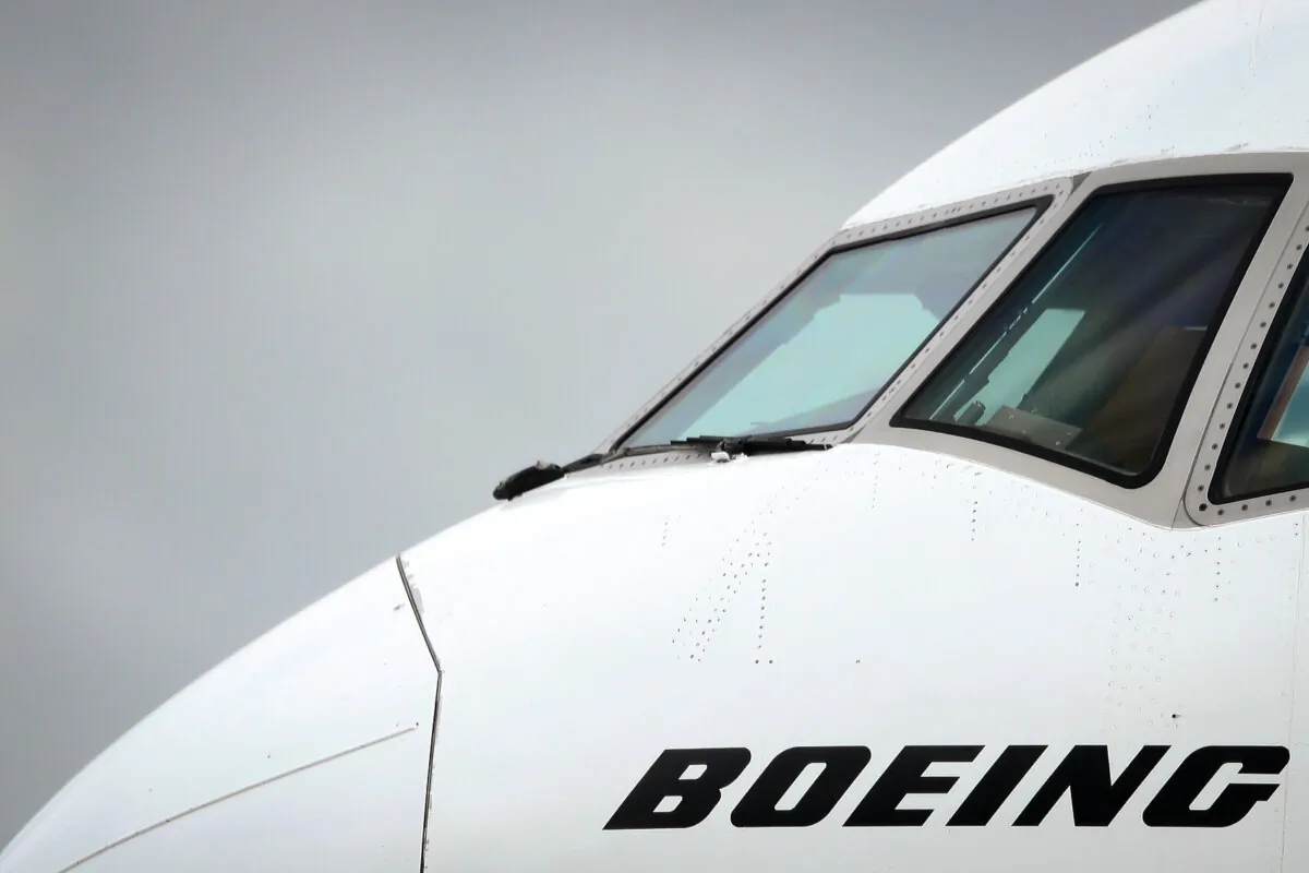 The nose of a Boeing commercial airliner is seen in Sydney, Australia on March 14, 2019. (Cameron Spencer/Getty Images)