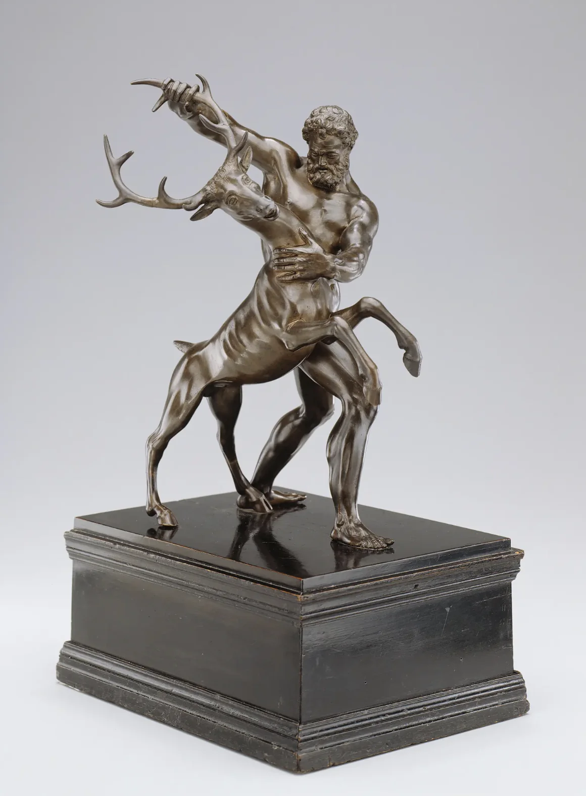 "Hercules and the Arcadian Stag," early 17th century by Antonio Susini, bronze after a model by Giovanni da Balogna. Gift of Mrs. Ralph Harman Booth, Detroit Institute of Arts. (Public Domain)